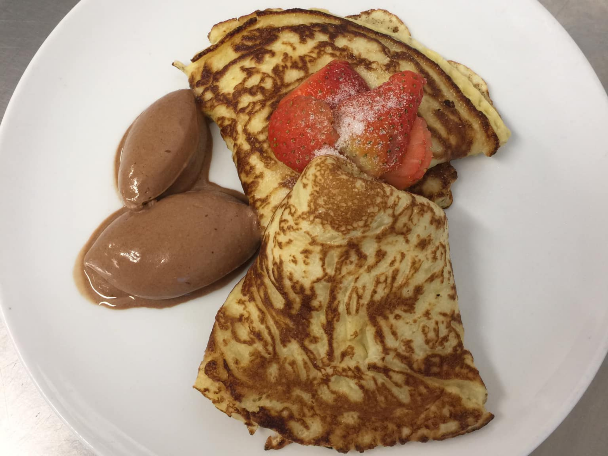 Crepes and chocolate pudding for pancake day!
